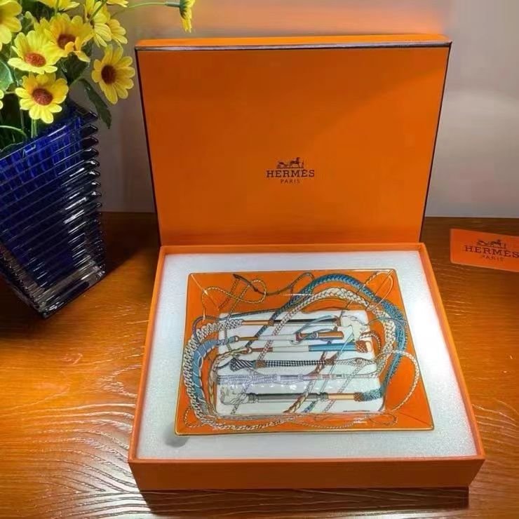 trinket tray/ large ashtray orange from Hermes - Hermes ashtray | Aleppo Gift UAE